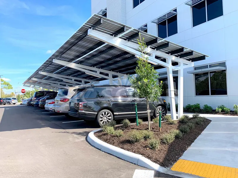 Hệ thống giá đỡ carport một mặt 25kw ở Anh